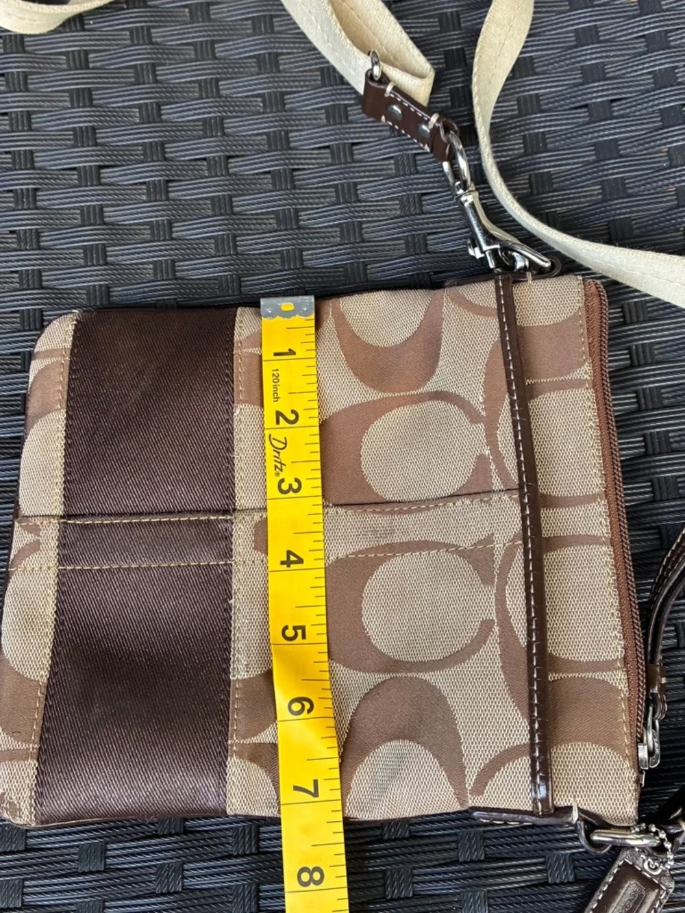 Coach Canvas Signature Crossbody in Brown and Beige